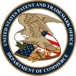 Image of the official seal of the United States Patent and Trademark Office.